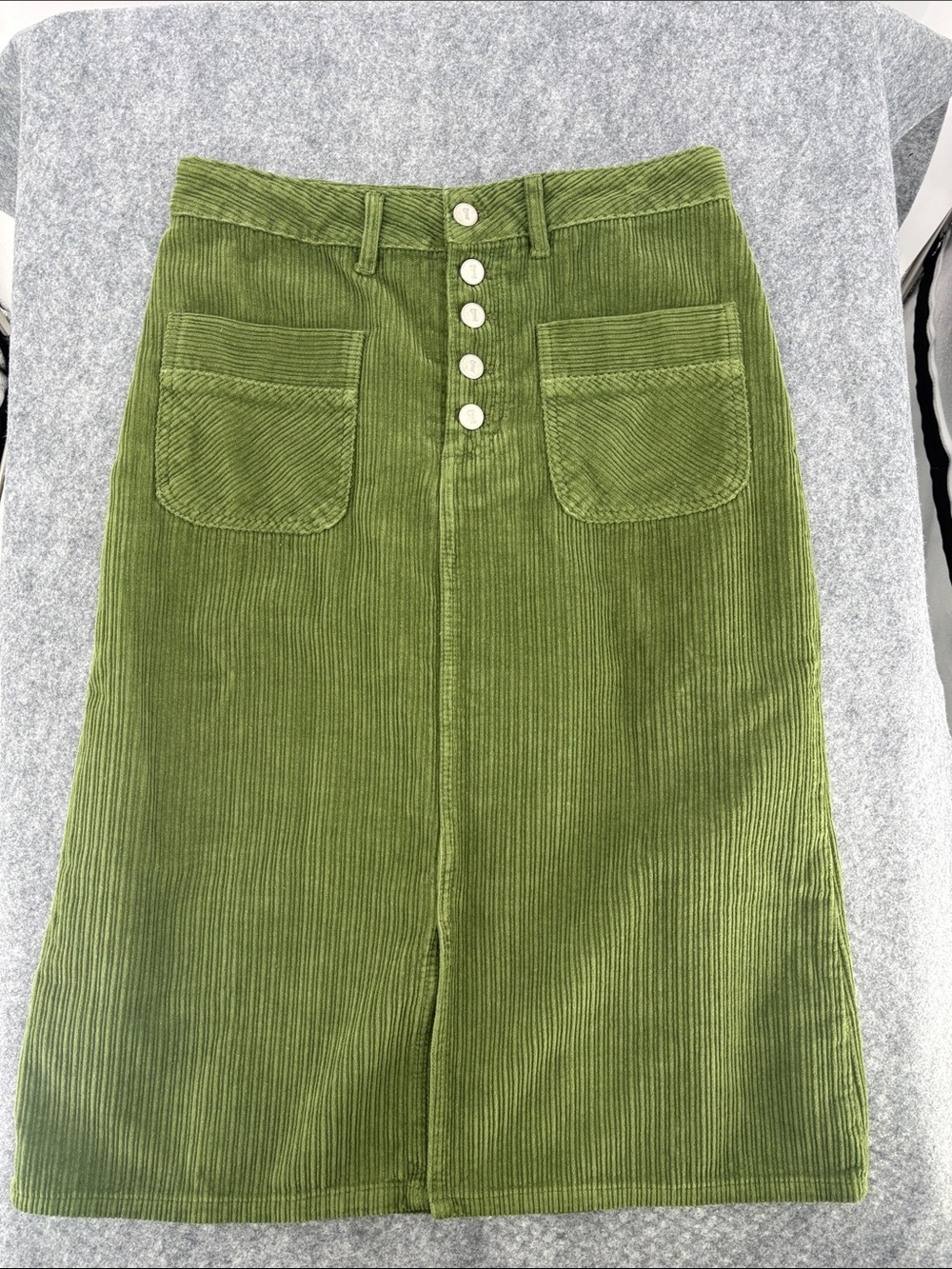 Anthropology Pilcro & the Letterpress Corduroy Button-Front chore pockets skirt - Picture 3 of 11